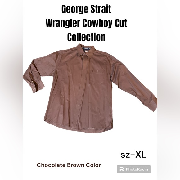 George Strait Western Button Down Shirt Wrangler Cowboy Cut Collection - Picture 1 of 8